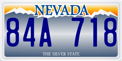 NV license plate 84A718