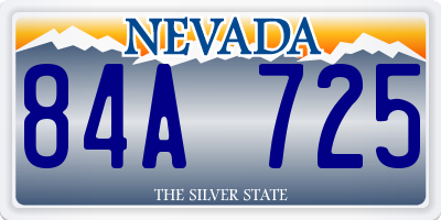 NV license plate 84A725
