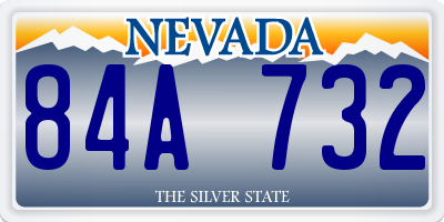 NV license plate 84A732