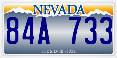NV license plate 84A733