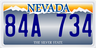 NV license plate 84A734