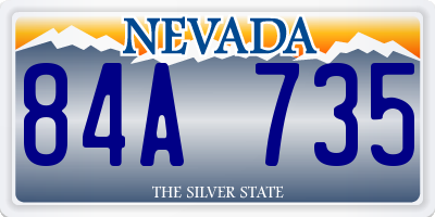 NV license plate 84A735