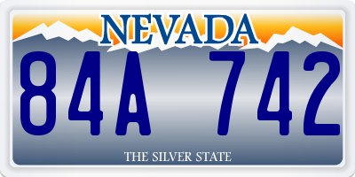 NV license plate 84A742