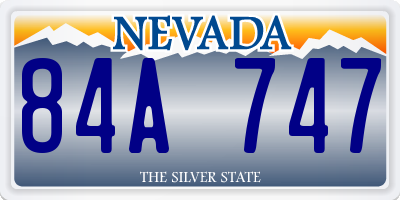 NV license plate 84A747