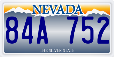 NV license plate 84A752