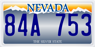 NV license plate 84A753