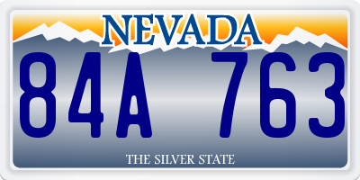 NV license plate 84A763