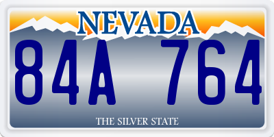 NV license plate 84A764