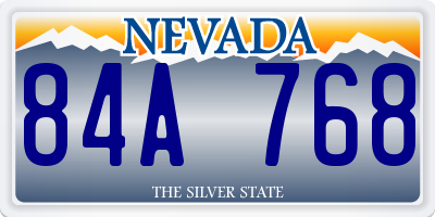 NV license plate 84A768