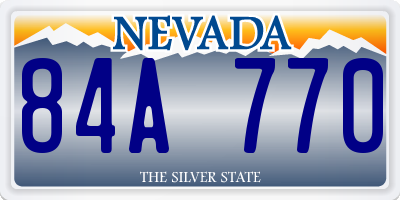 NV license plate 84A770