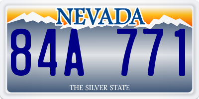NV license plate 84A771
