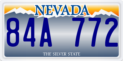 NV license plate 84A772