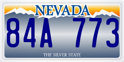 NV license plate 84A773