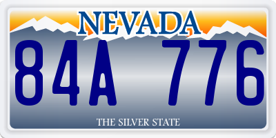 NV license plate 84A776