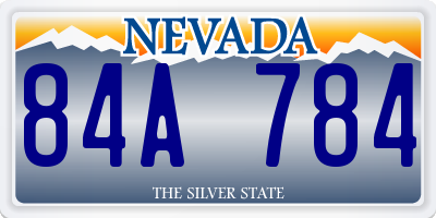 NV license plate 84A784