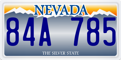 NV license plate 84A785