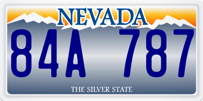 NV license plate 84A787