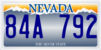 NV license plate 84A792
