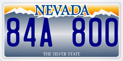 NV license plate 84A800