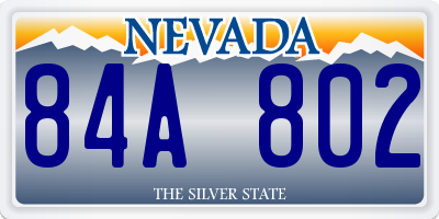 NV license plate 84A802