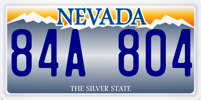 NV license plate 84A804