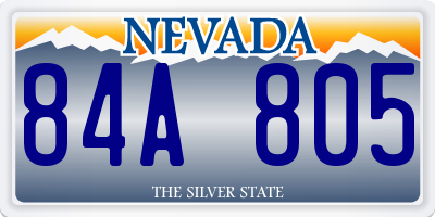 NV license plate 84A805