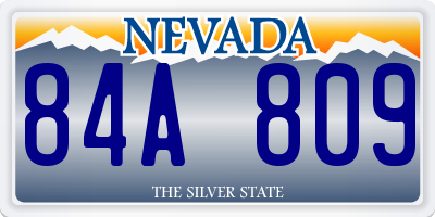 NV license plate 84A809