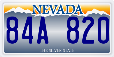 NV license plate 84A820