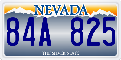 NV license plate 84A825
