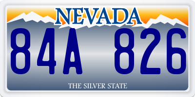 NV license plate 84A826