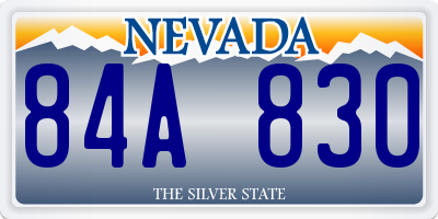 NV license plate 84A830