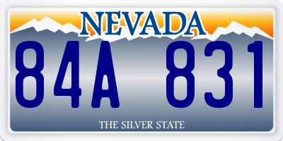 NV license plate 84A831