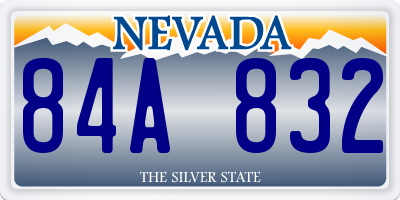 NV license plate 84A832