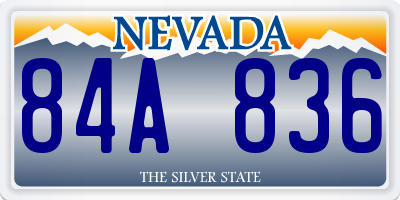 NV license plate 84A836