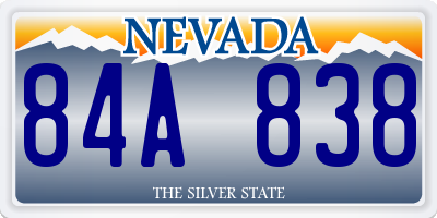 NV license plate 84A838