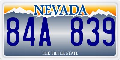 NV license plate 84A839