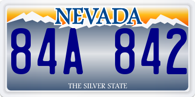 NV license plate 84A842