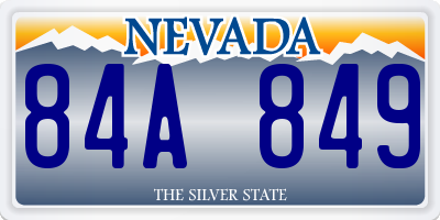 NV license plate 84A849