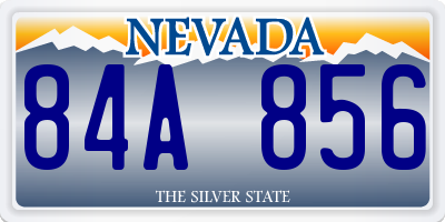 NV license plate 84A856