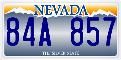 NV license plate 84A857