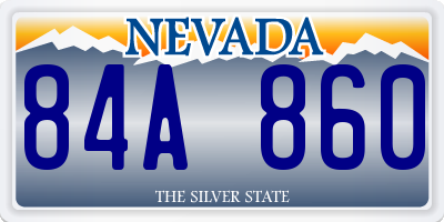NV license plate 84A860