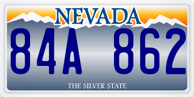 NV license plate 84A862