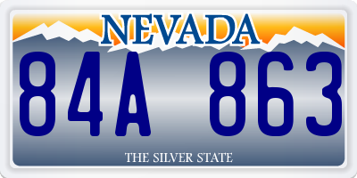 NV license plate 84A863