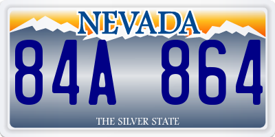 NV license plate 84A864