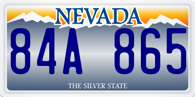 NV license plate 84A865