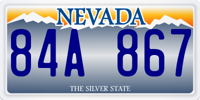 NV license plate 84A867