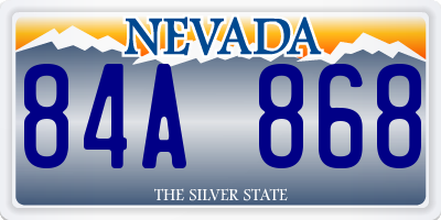NV license plate 84A868