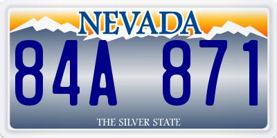 NV license plate 84A871