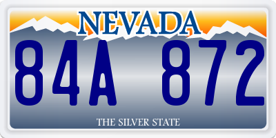 NV license plate 84A872