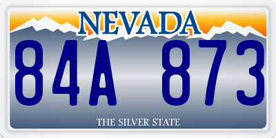 NV license plate 84A873